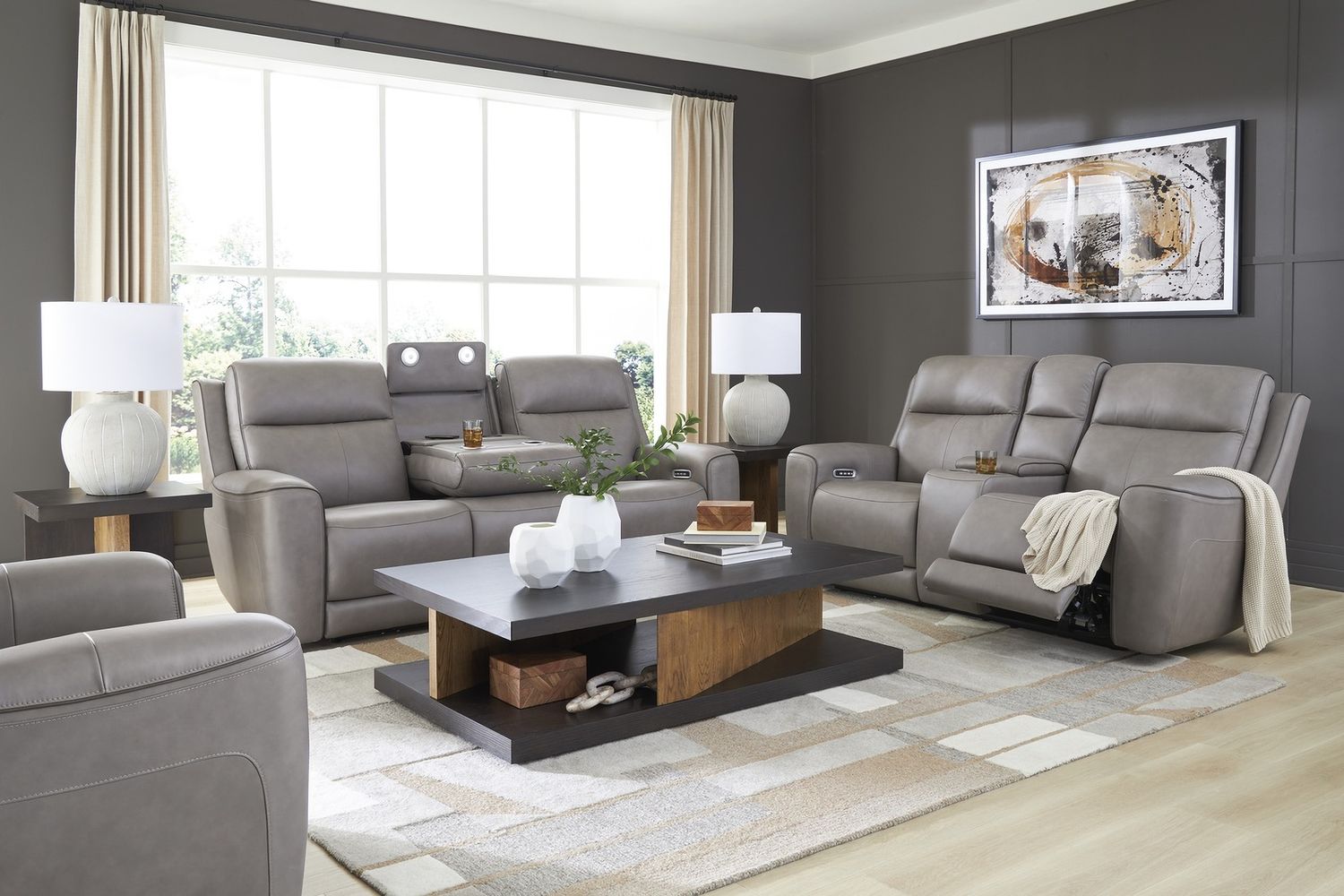 5Z-Dreamlight Power Reclining Loveseat with Console In Coin NCU1090018