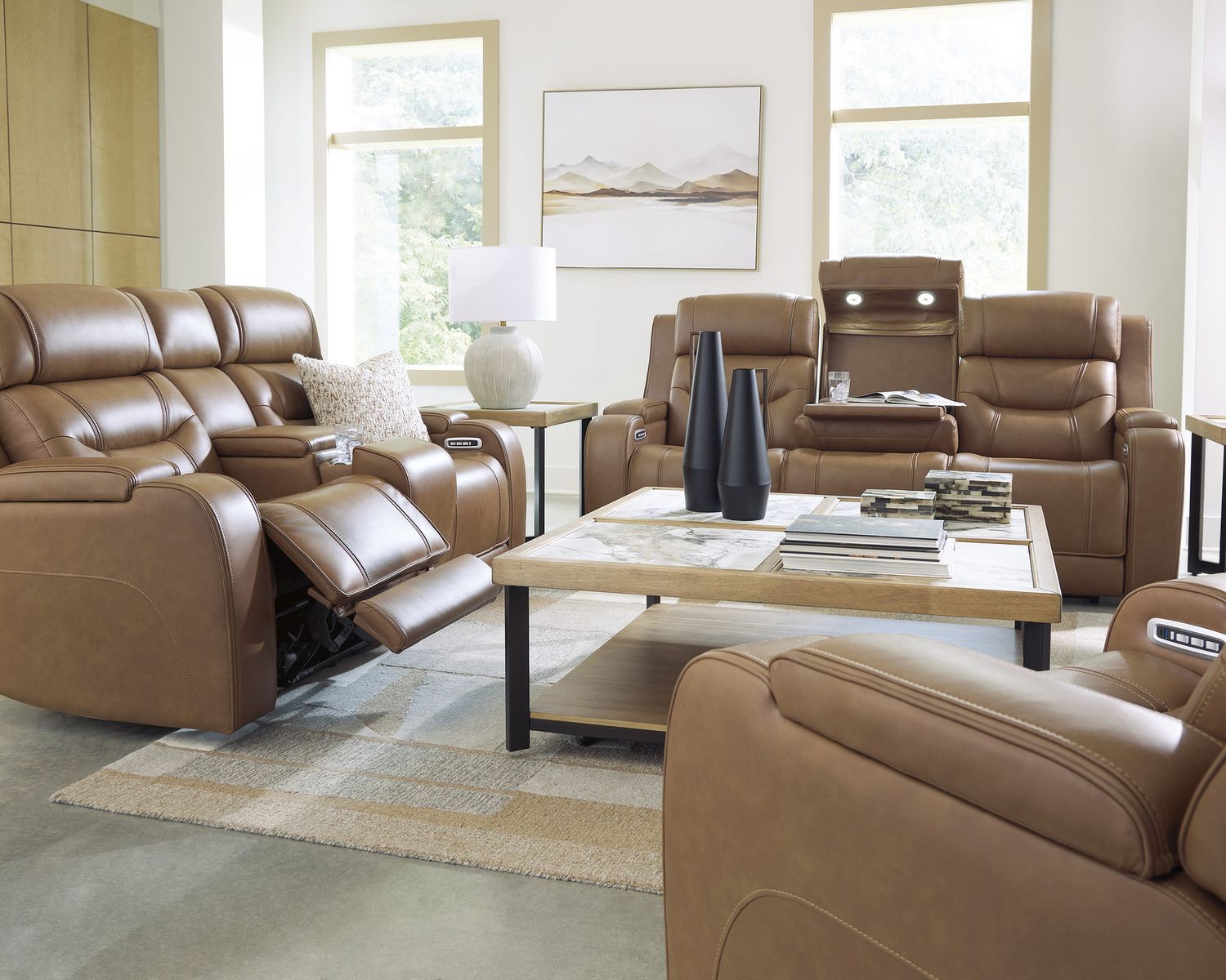 Guru Power Recliner with Audio Seating In Caramel NCU1160013A