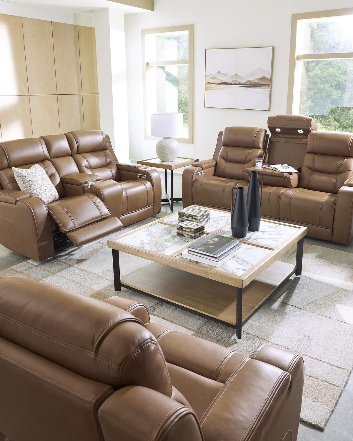 Guru Power Recliner with Audio Seating In Caramel NCU1160013A