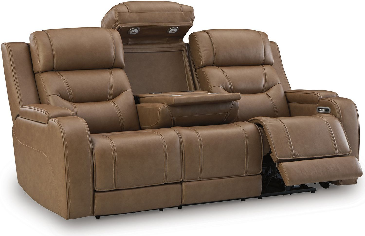 Guru Power Reclining Sofa with Audio Seating In Caramel NCU1160015A