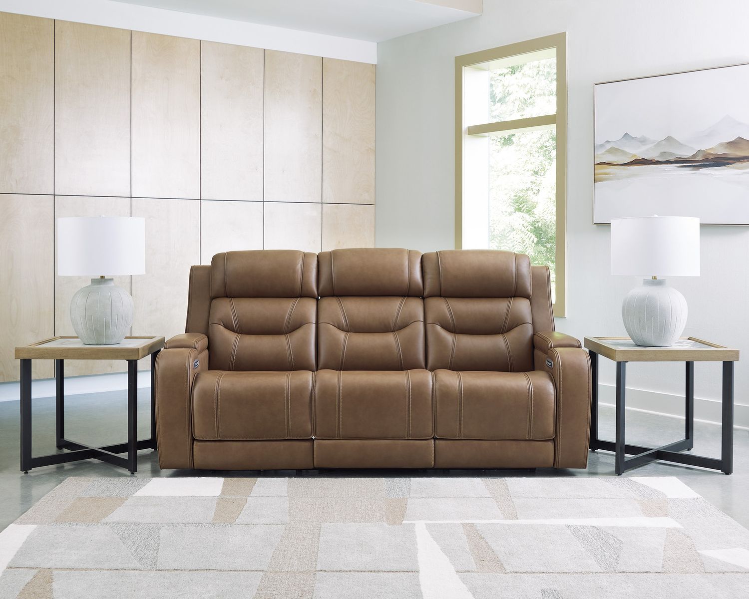 Guru Power Reclining Sofa with Audio Seating In Caramel NCU1160015A
