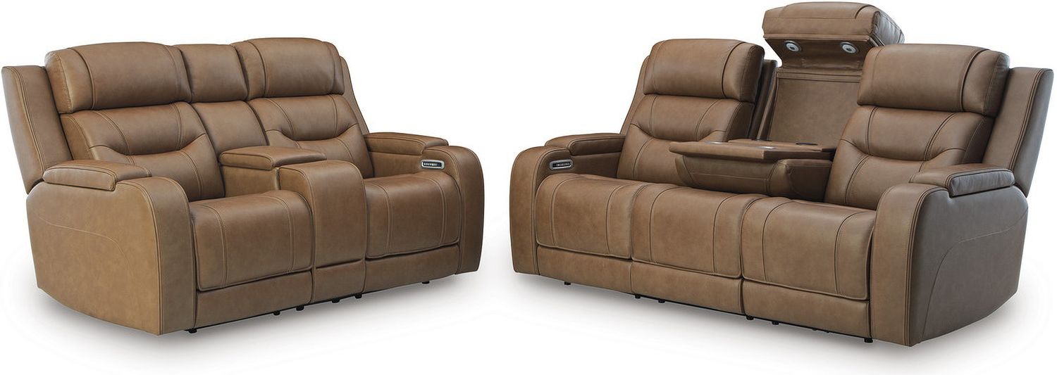 Guru Power Reclining Sofa with Audio Seating In Caramel NCU1160015A