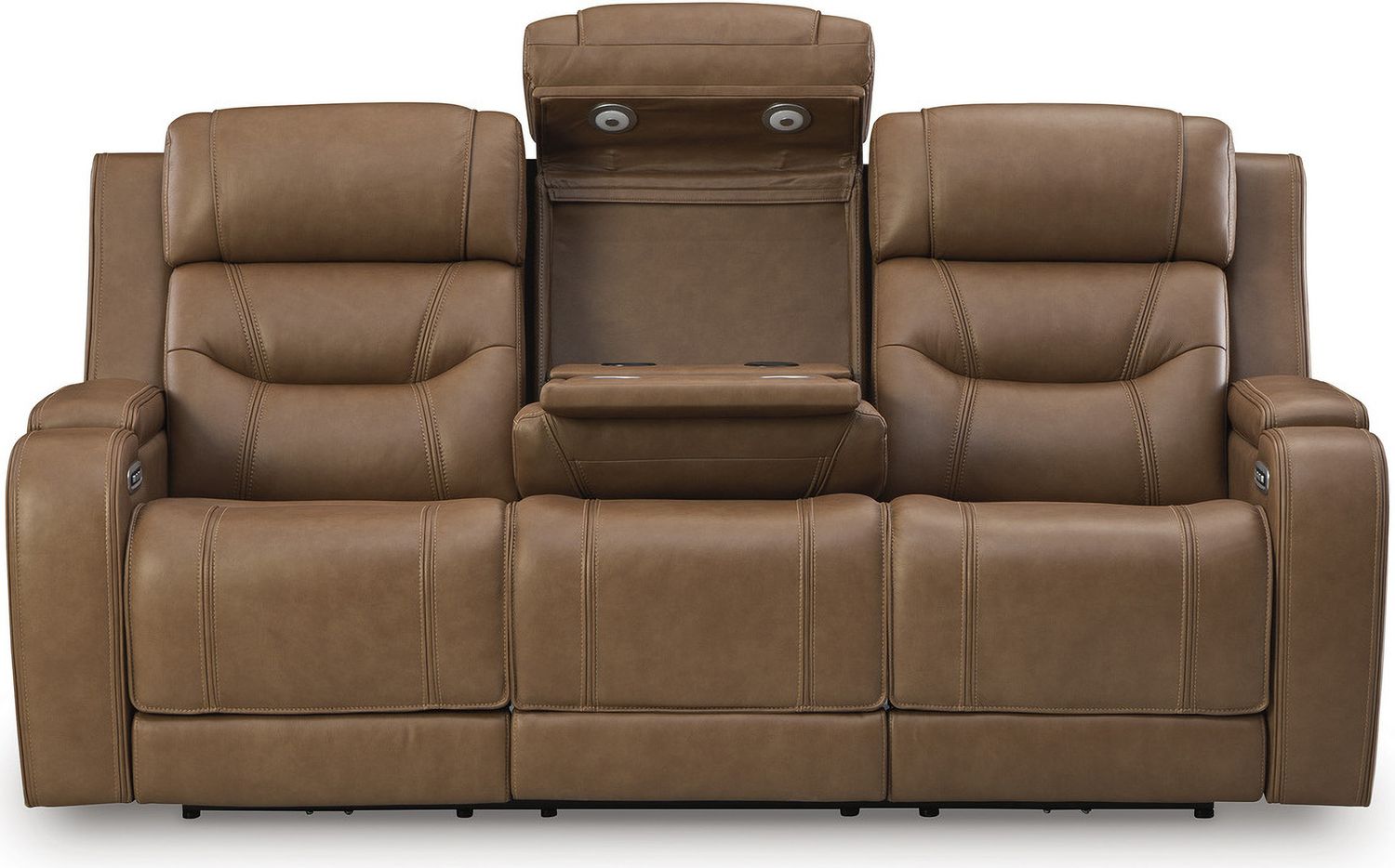 Guru Power Reclining Sofa with Audio Seating In Caramel NCU1160015A