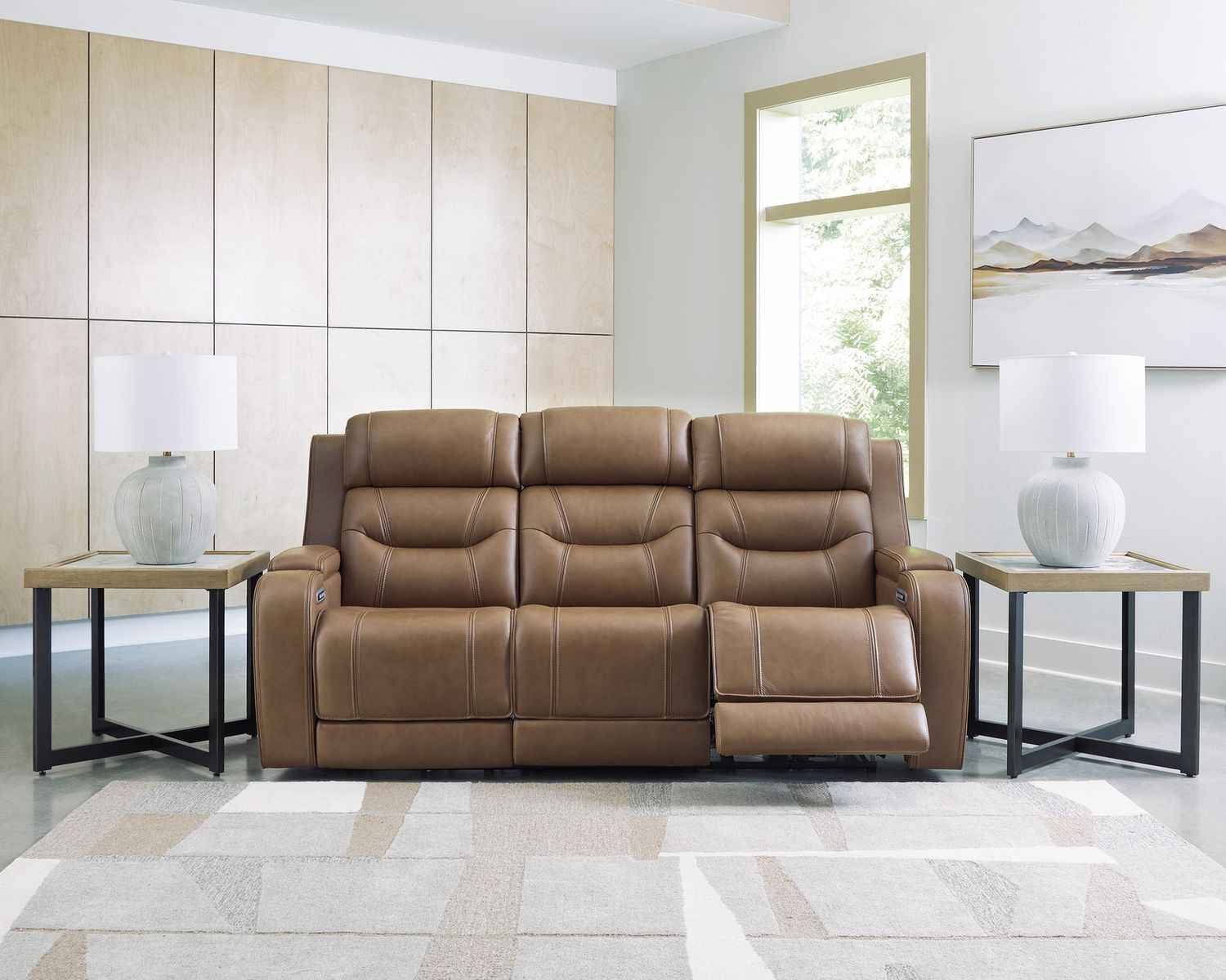Guru Power Reclining Sofa with Audio Seating In Caramel NCU1160015A