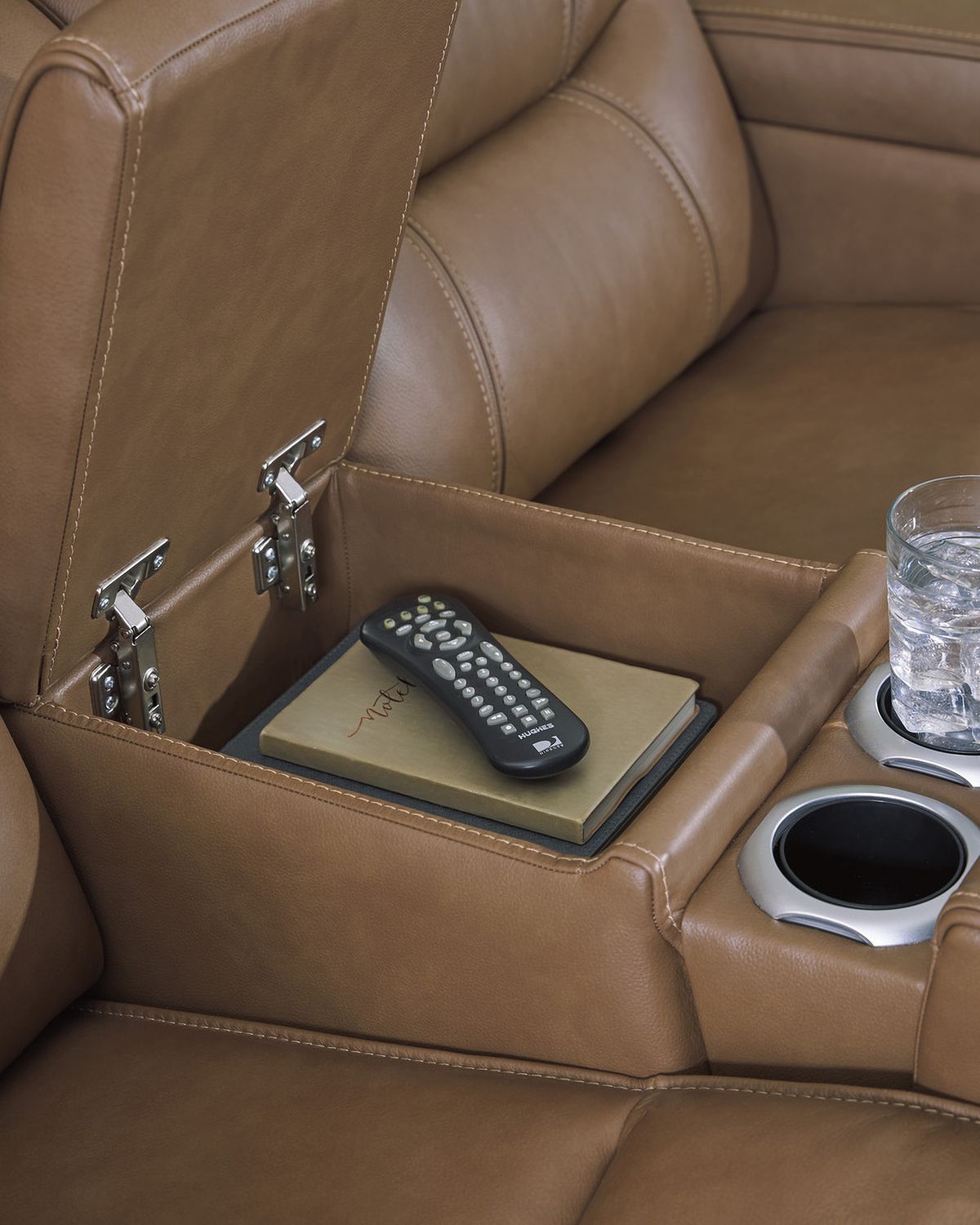 Guru Power Reclining Loveseat with Audio Seating In Caramel NCU1160018A