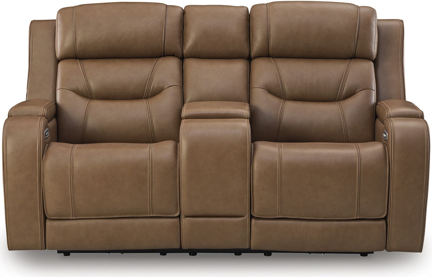Guru Power Reclining Loveseat with Audio Seating In Caramel NCU1160018A