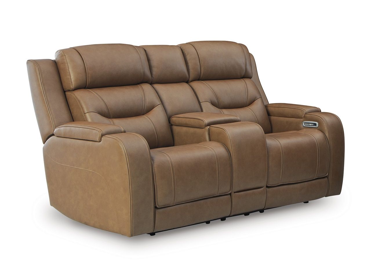 Guru Power Reclining Loveseat with Audio Seating In Caramel NCU1160018A
