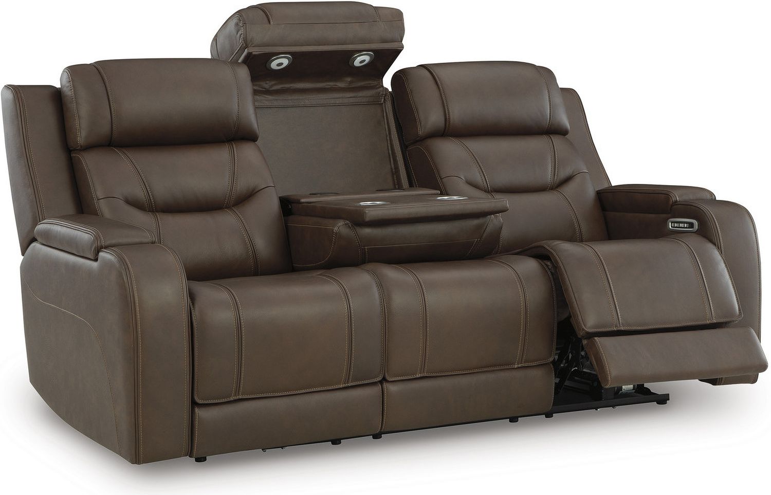 Guru Power Reclining Sofa with Audio Seating In Brown NCU1160215A