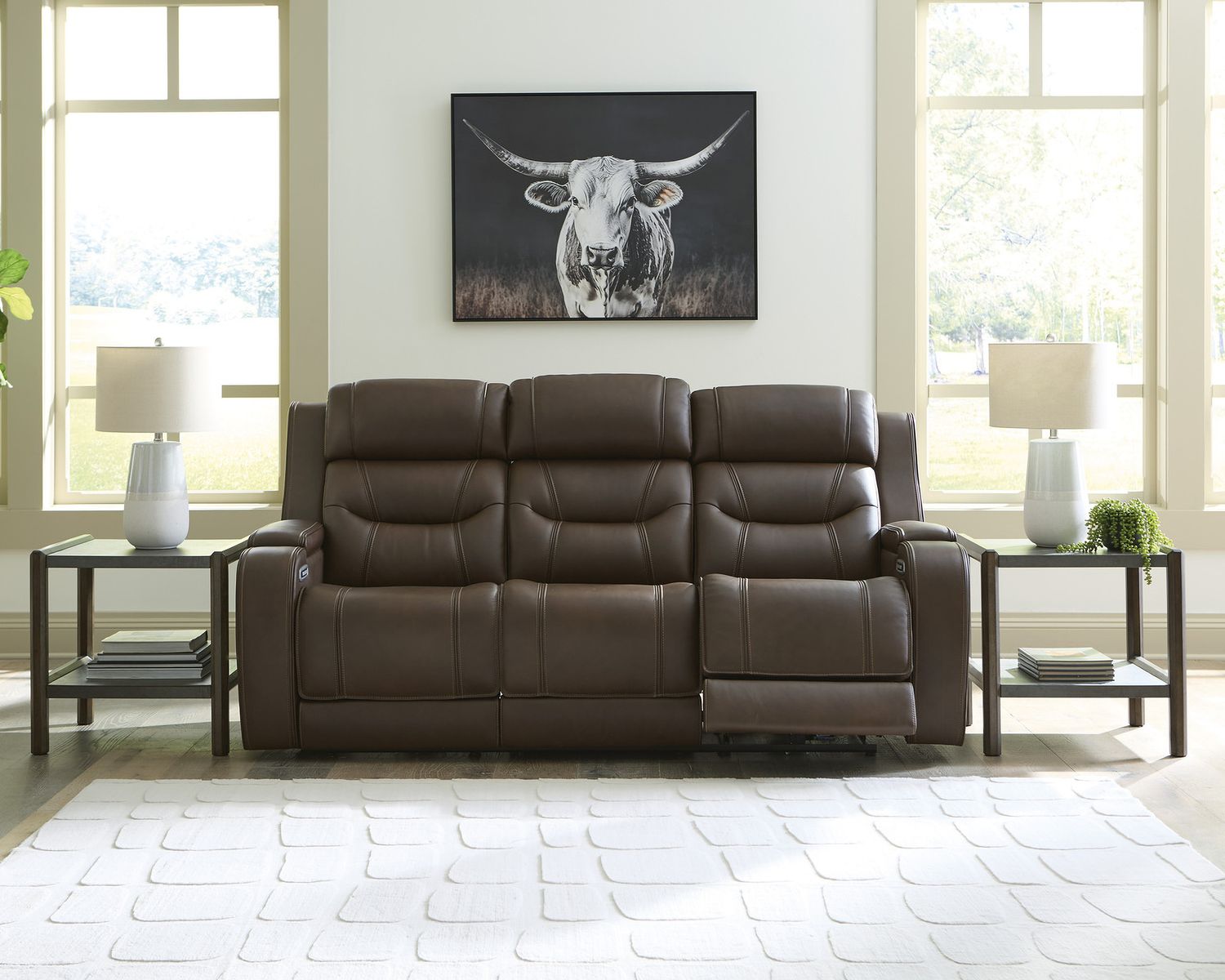 Guru Power Reclining Sofa with Audio Seating In Brown NCU1160215A