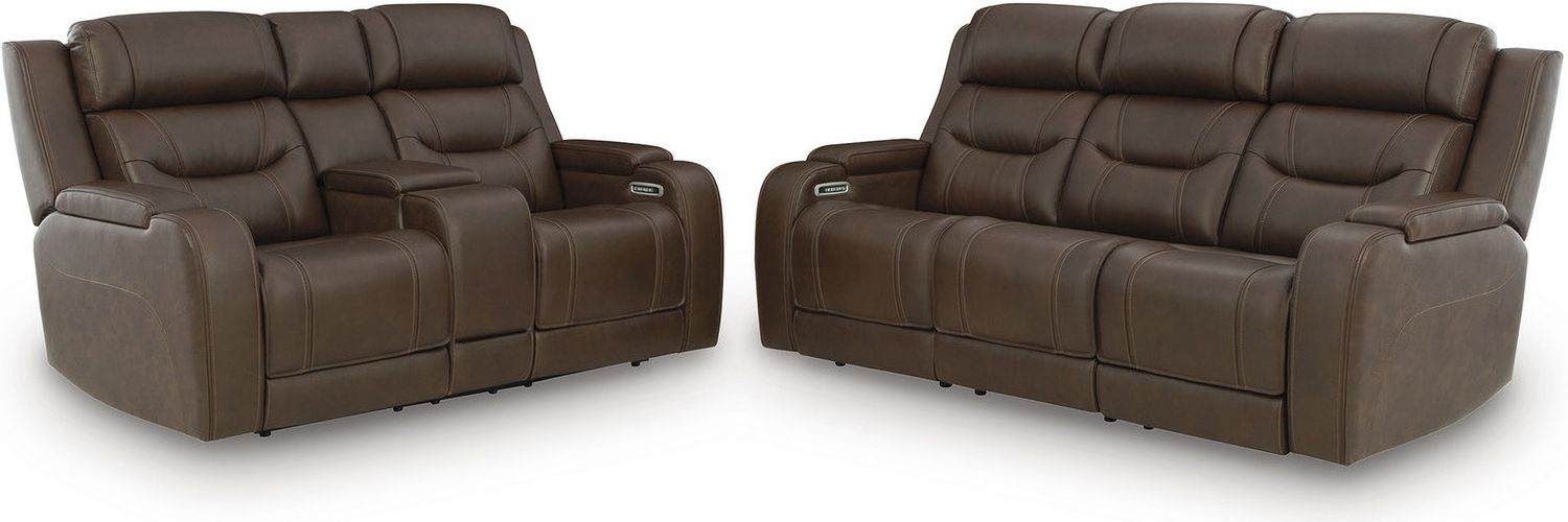 Guru Power Reclining Loveseat with Audio Seating In Brown NCU1160218A