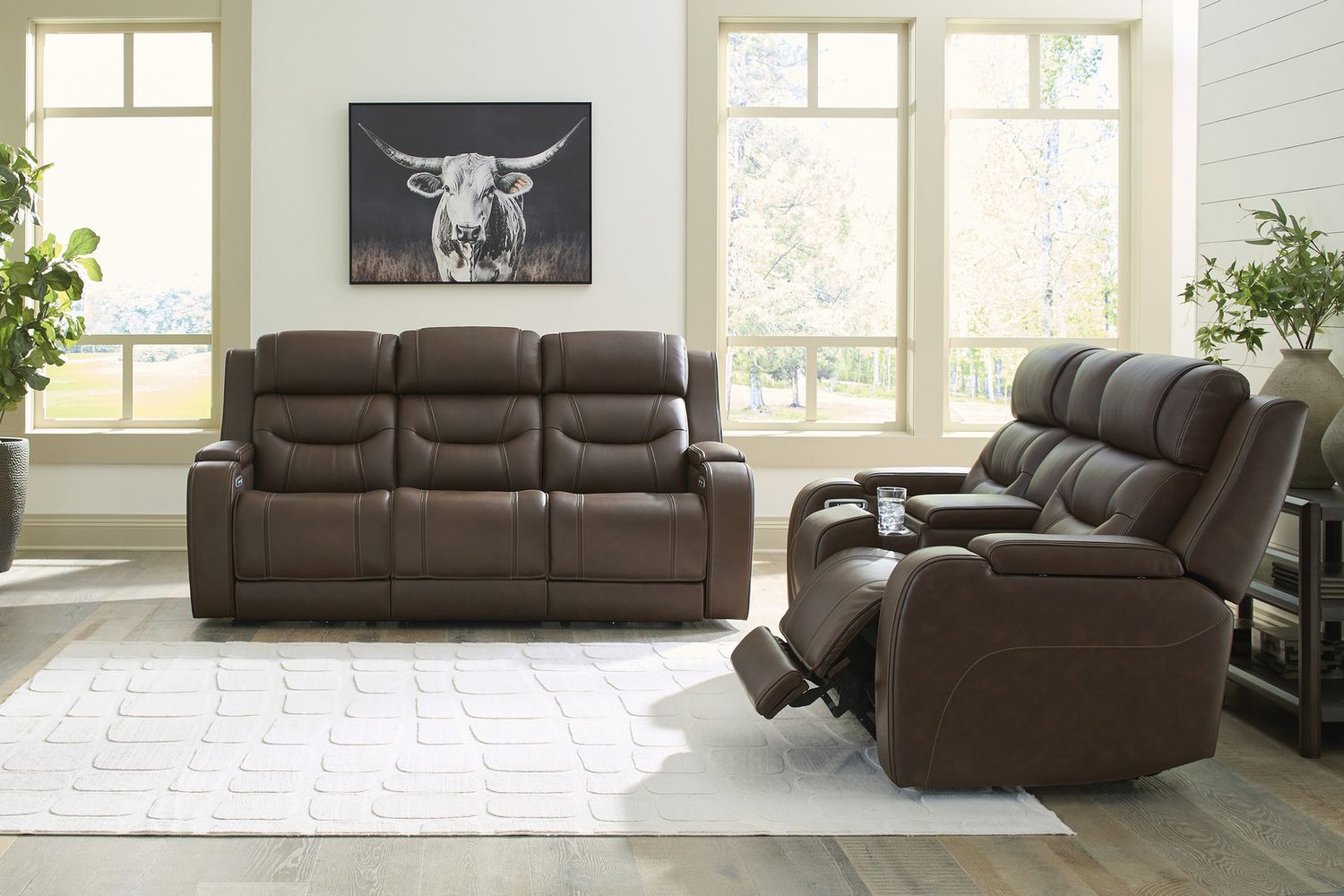 Guru Power Reclining Loveseat with Audio Seating In Brown NCU1160218A
