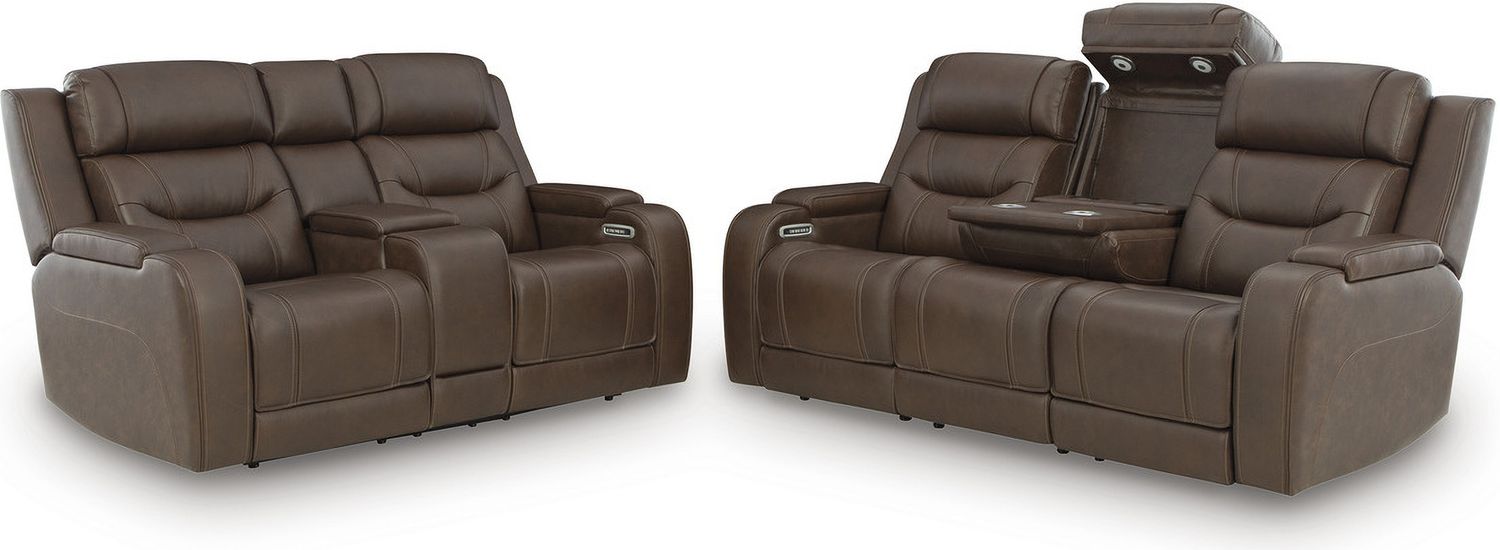 Guru Power Reclining Loveseat with Audio Seating In Brown NCU1160218A