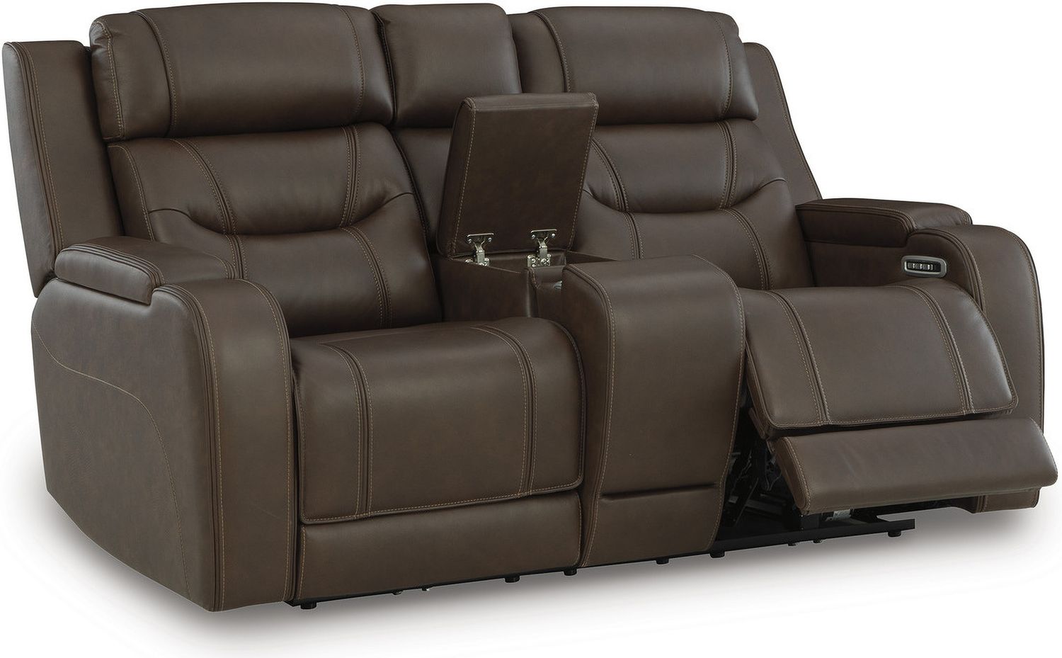 Guru Power Reclining Loveseat with Audio Seating In Brown NCU1160218A