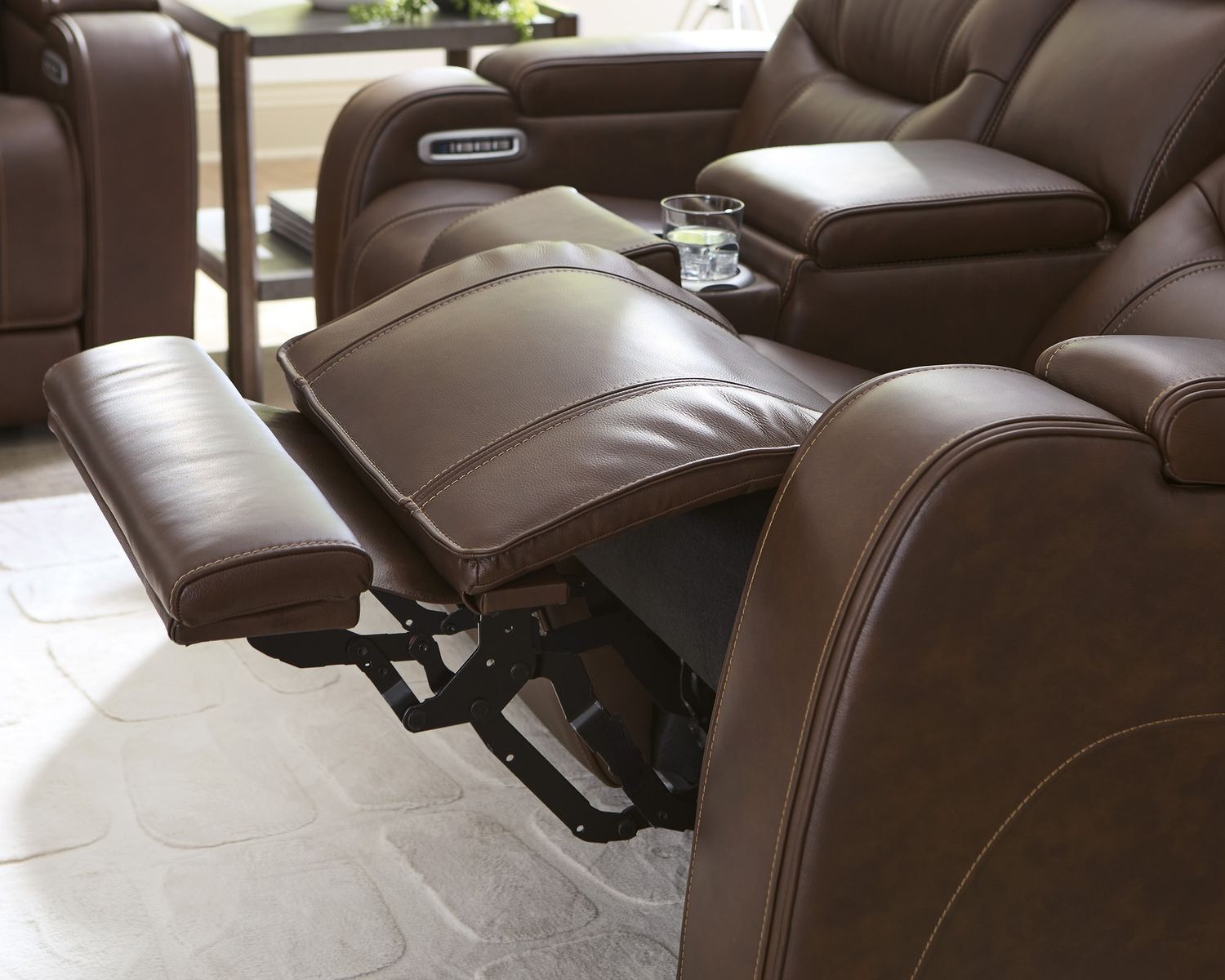 Guru Power Reclining Loveseat with Audio Seating In Brown NCU1160218A