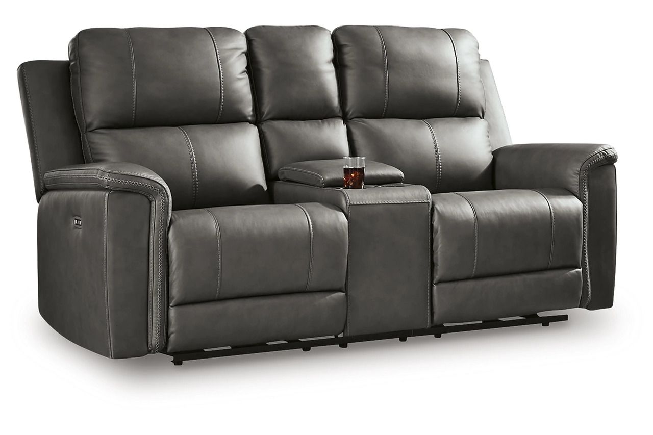 Burnley Power Reclining Loveseat with Console In Anchor NCU1200018