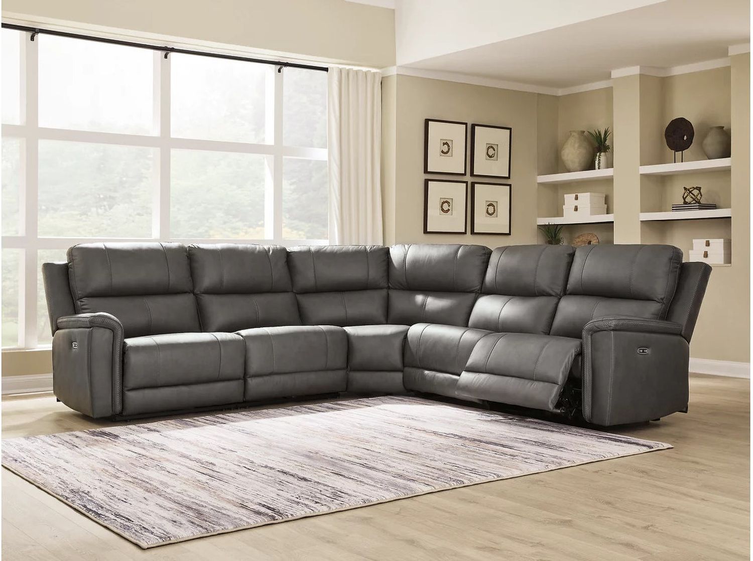 Burnley 5-Piece Power Reclining Sectional In Anchor NCU12000S4