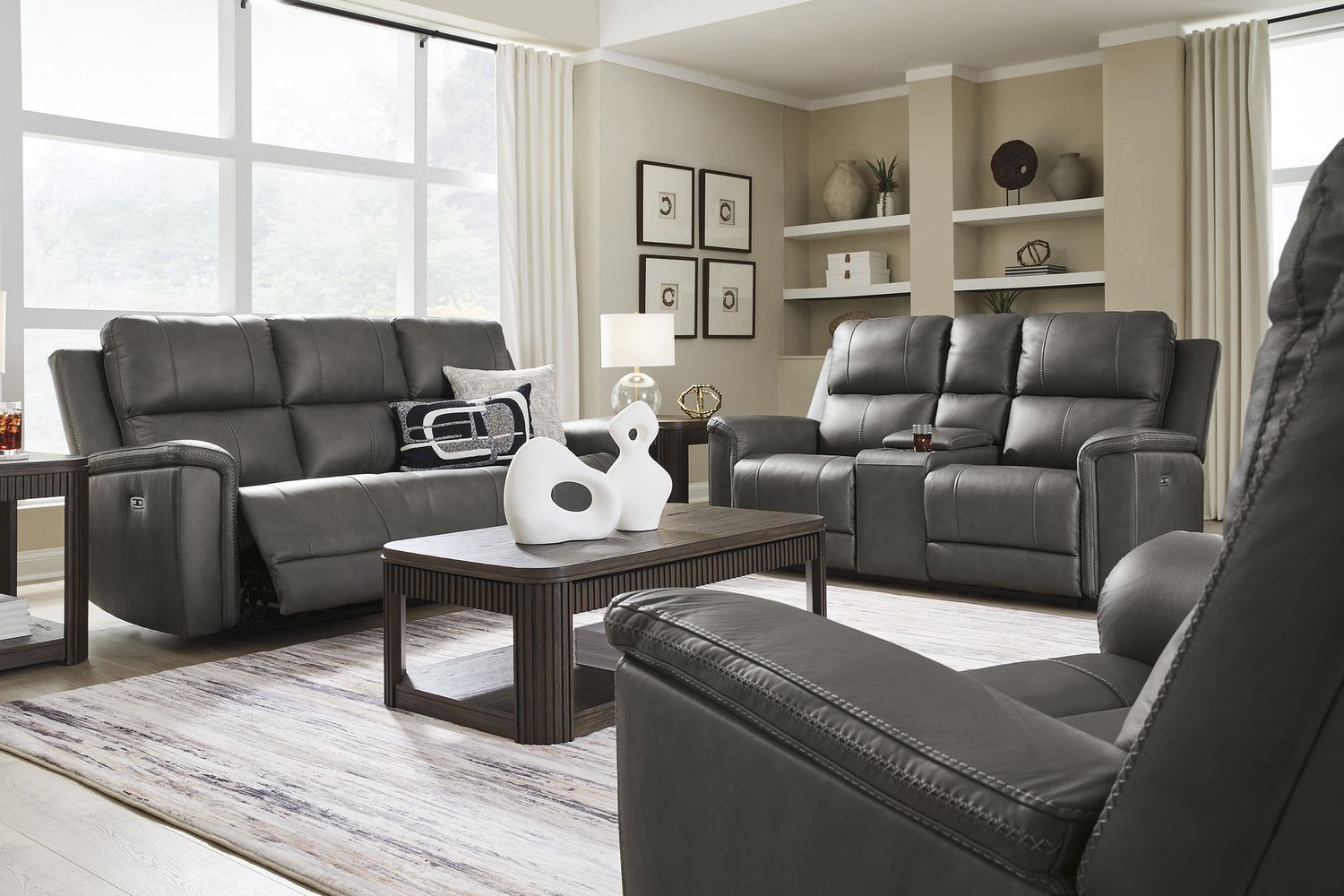 Burnley 5-Piece Power Reclining Sectional In Anchor NCU12000S4