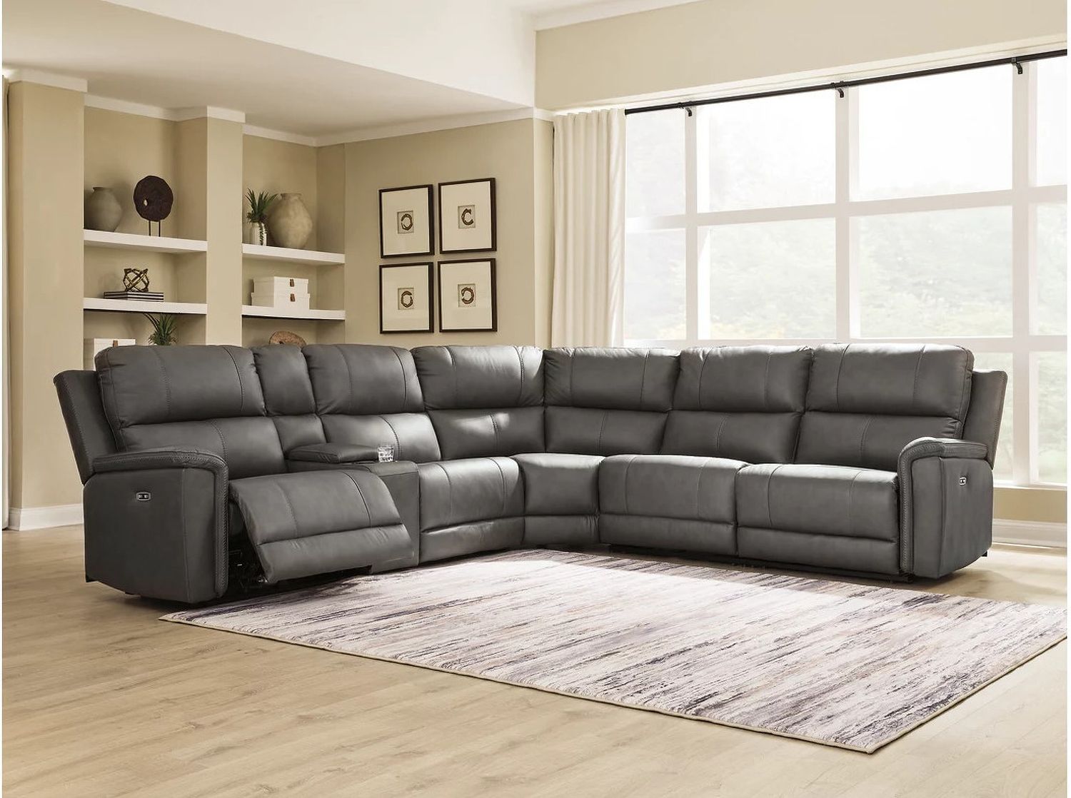 Burnley 6-Piece Power Reclining Sectional In Anchor NCU12000S5