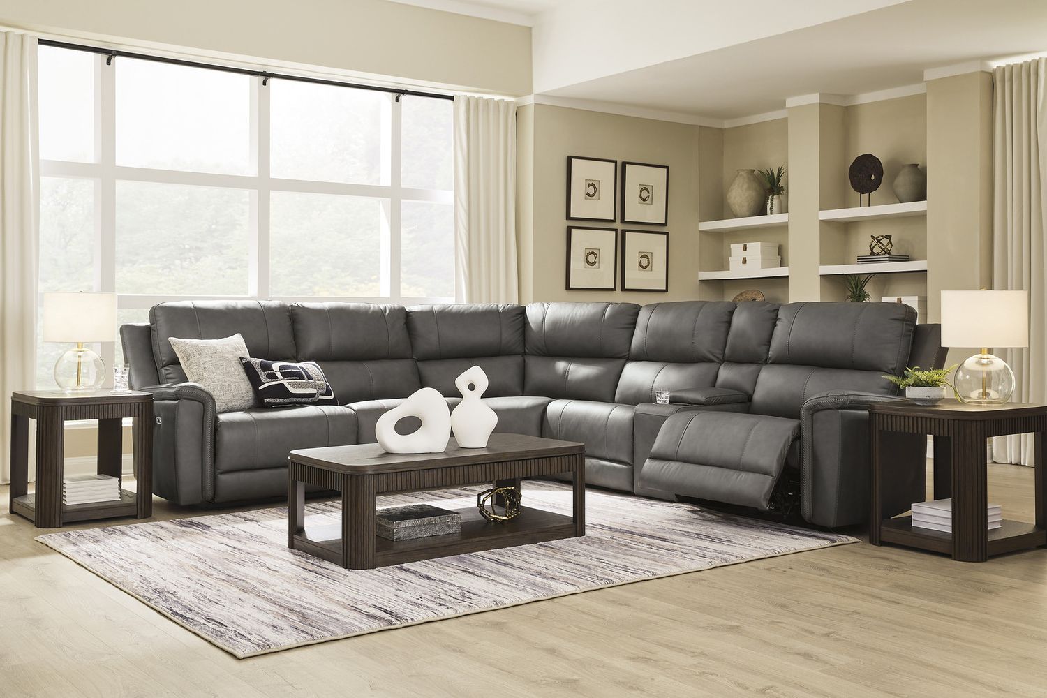 Burnley 6-Piece Power Reclining Sectional In Anchor NCU12000S5