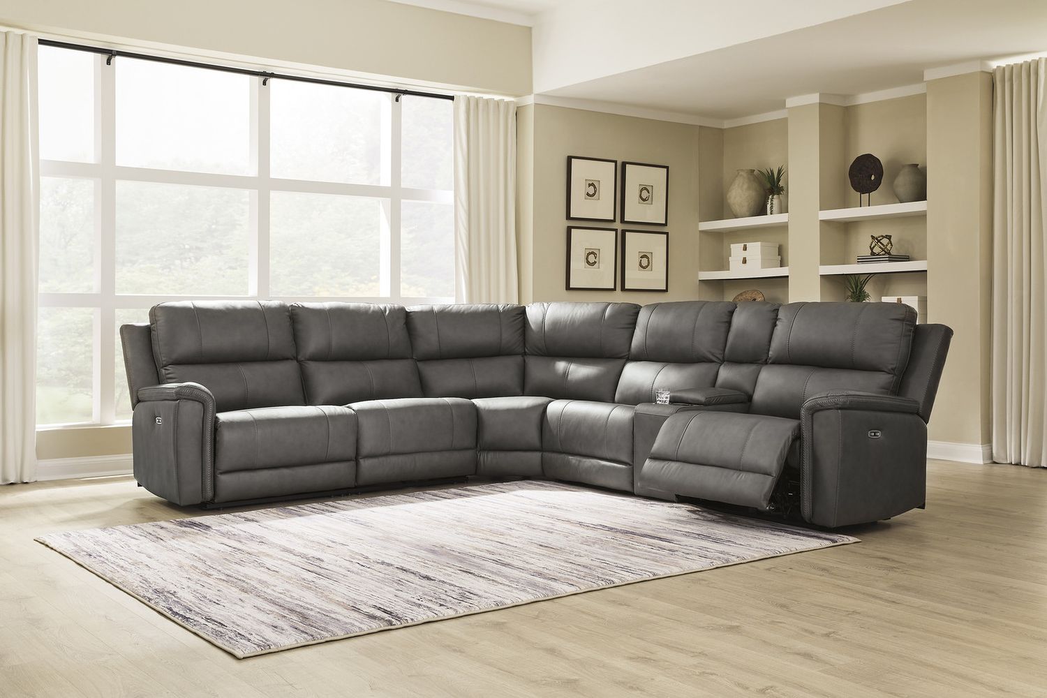 Burnley 6-Piece Power Reclining Sectional In Anchor NCU12000S5