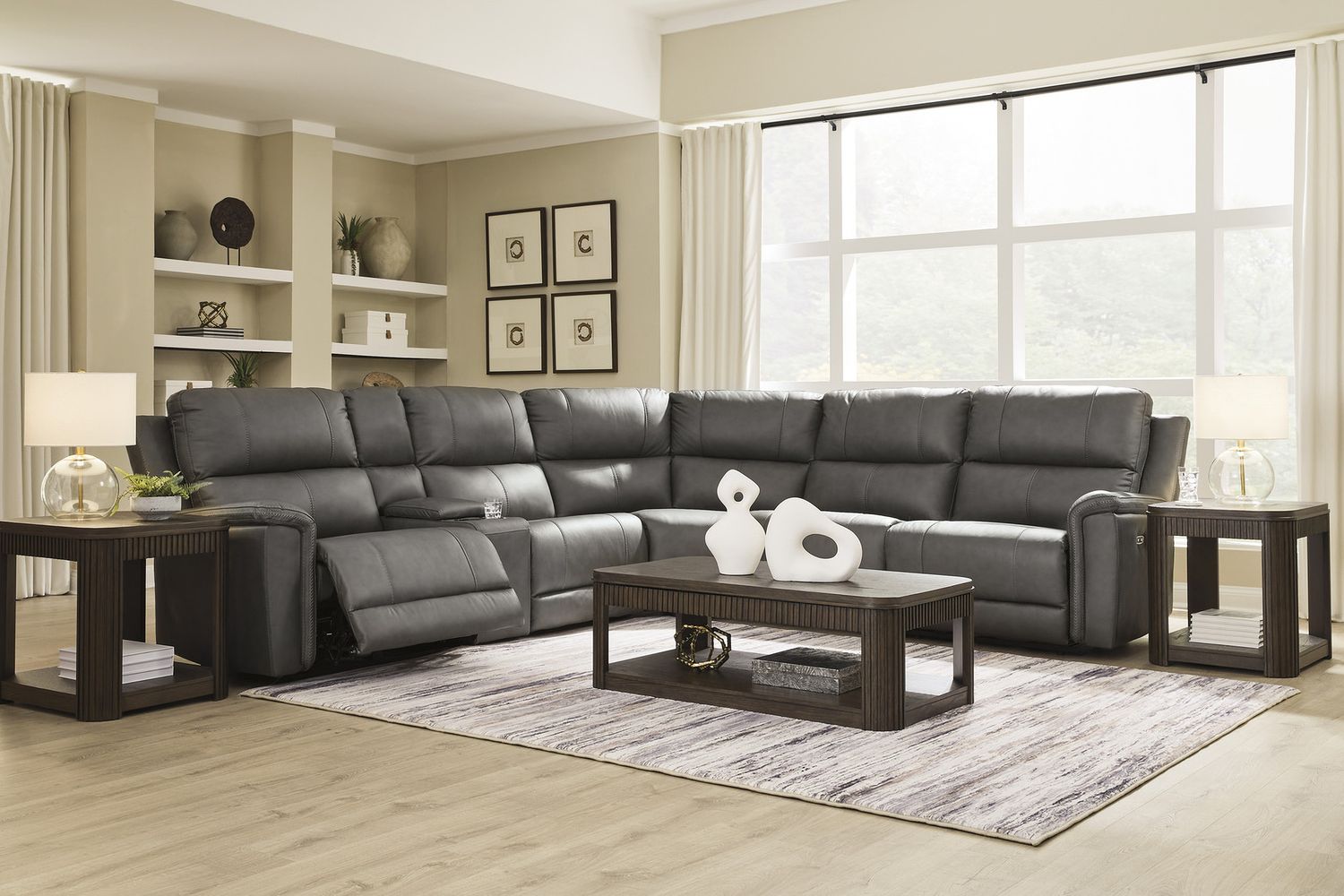 Burnley 6-Piece Power Reclining Sectional In Anchor NCU12000S5