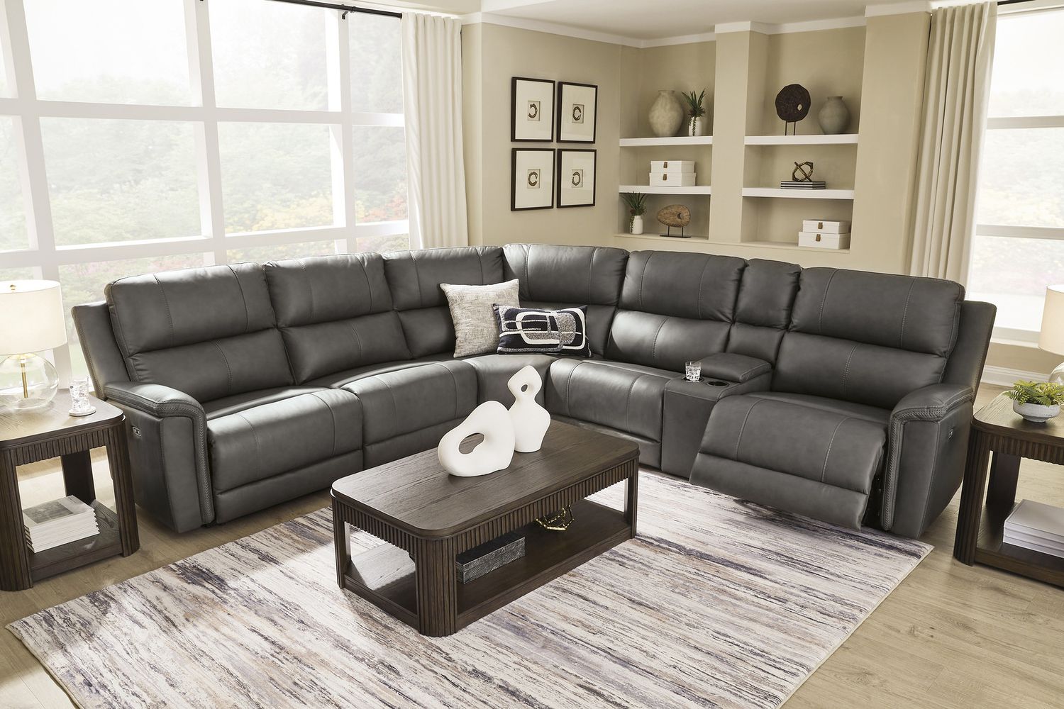Burnley 6-Piece Power Reclining Sectional In Anchor NCU12000S5