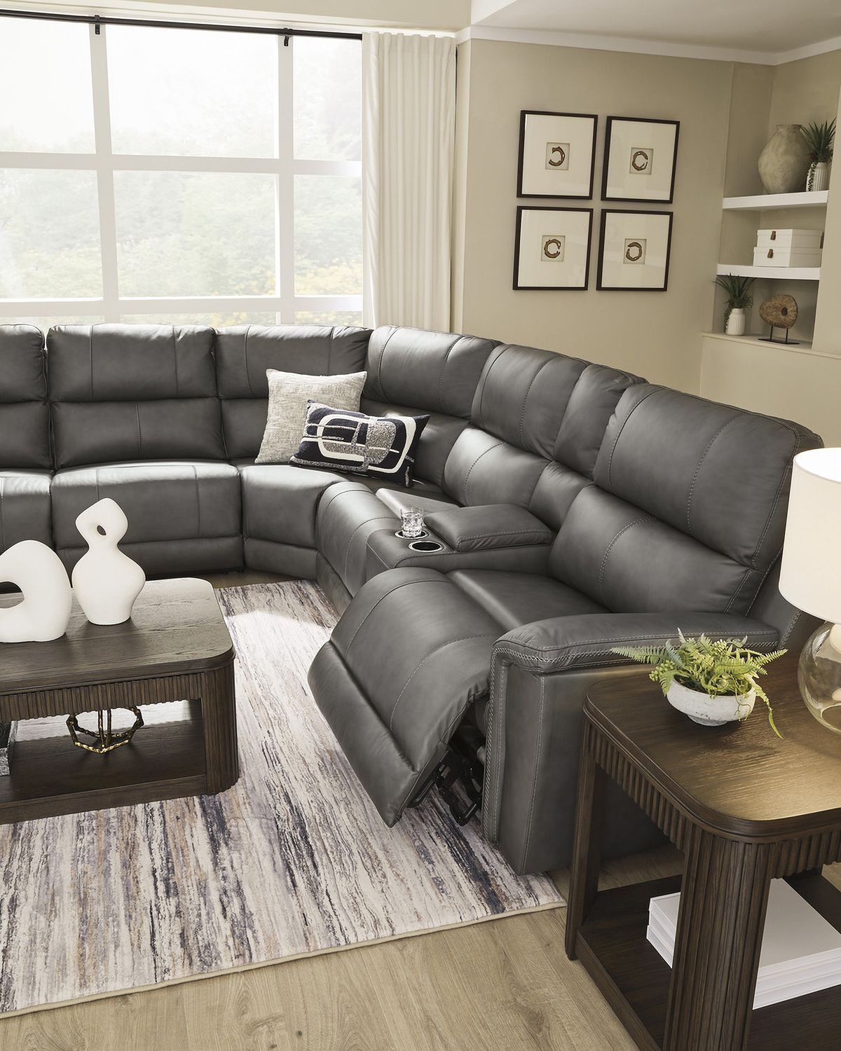 Burnley 6-Piece Power Reclining Sectional In Anchor NCU12000S5