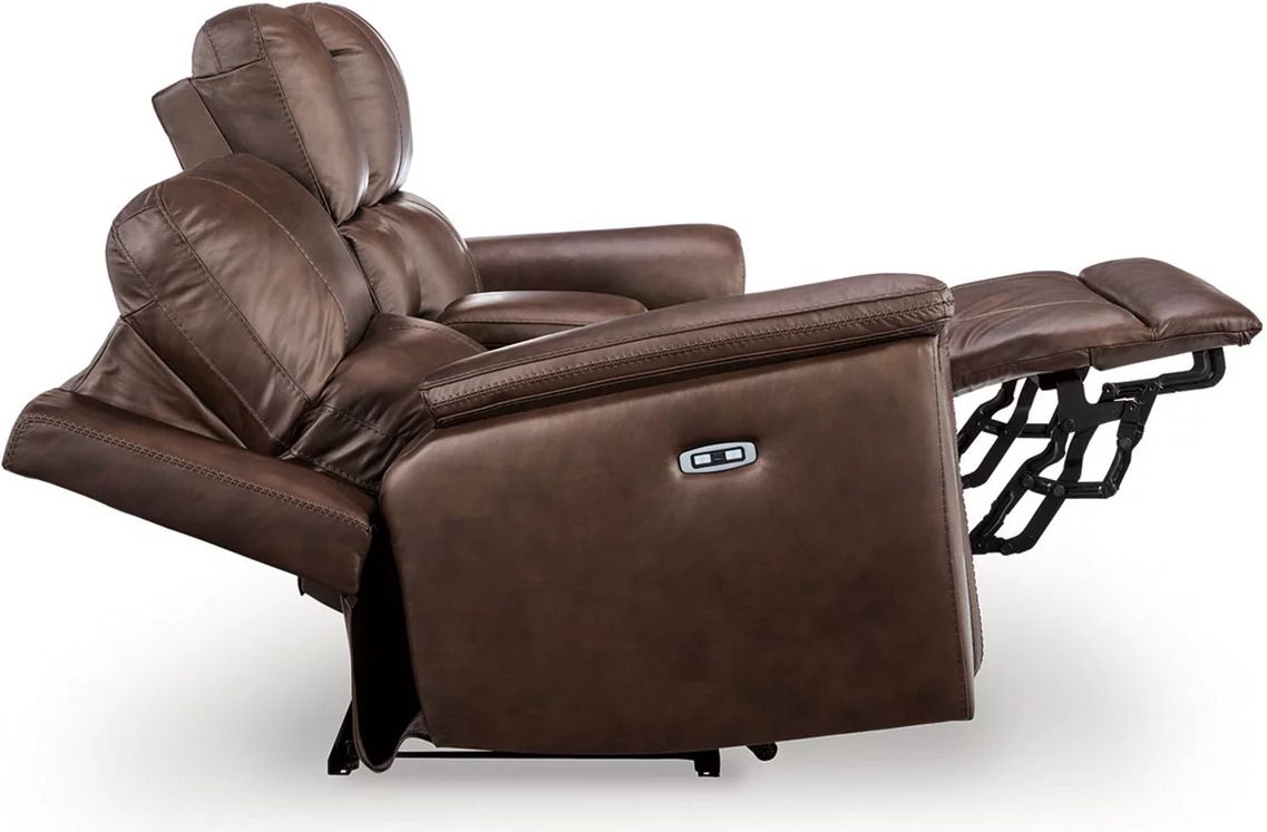 Burnley Power Reclining Loveseat with Console In Espresso NCU1200118