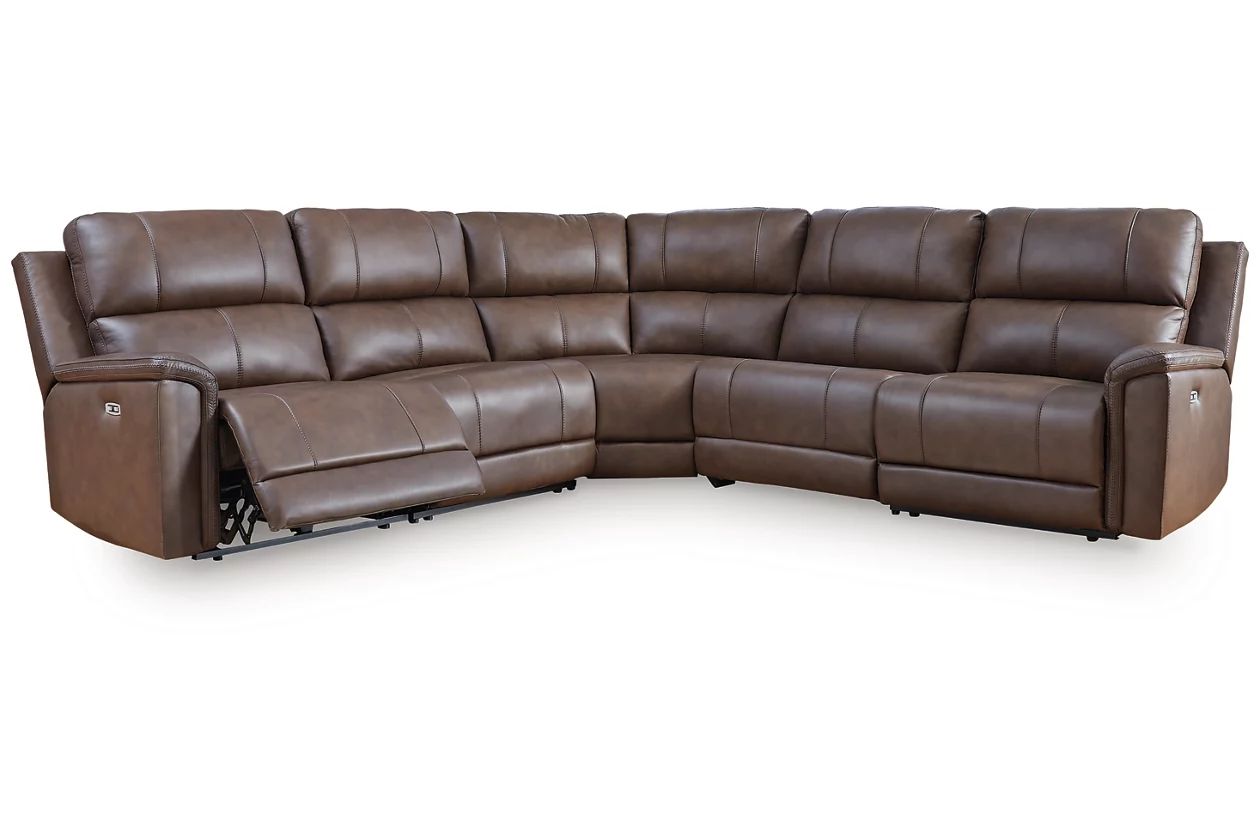 Burnley 5-Piece Power Reclining Sectional In Espresso NCU12001S4