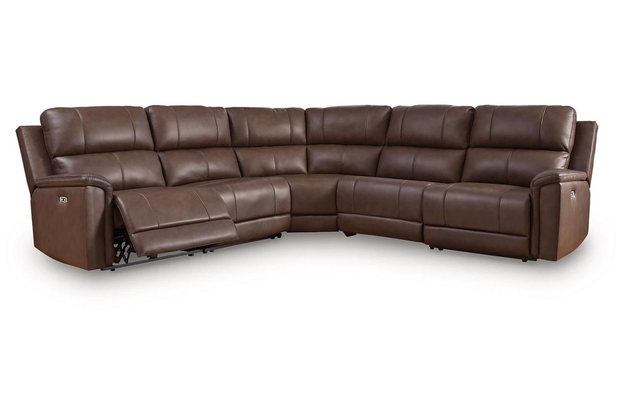 Burnley 5-Piece Power Reclining Sectional In Espresso NCU12001S4