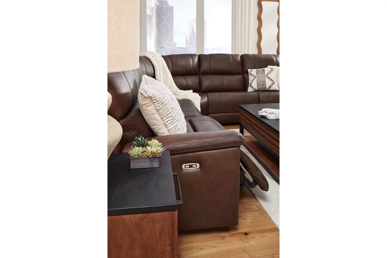 Burnley 5-Piece Power Reclining Sectional In Espresso NCU12001S4