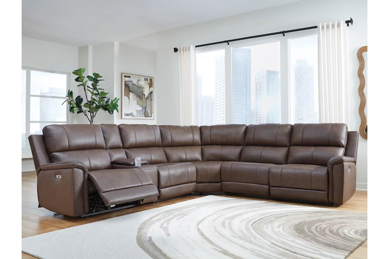 Burnley 6-Piece Power Reclining Sectional In Espresso NCU12001S5