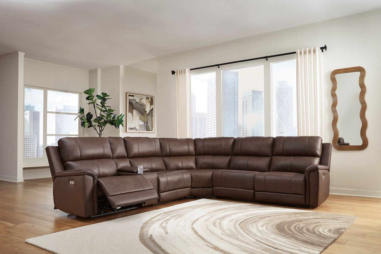 Burnley 6-Piece Power Reclining Sectional In Espresso NCU12001S5