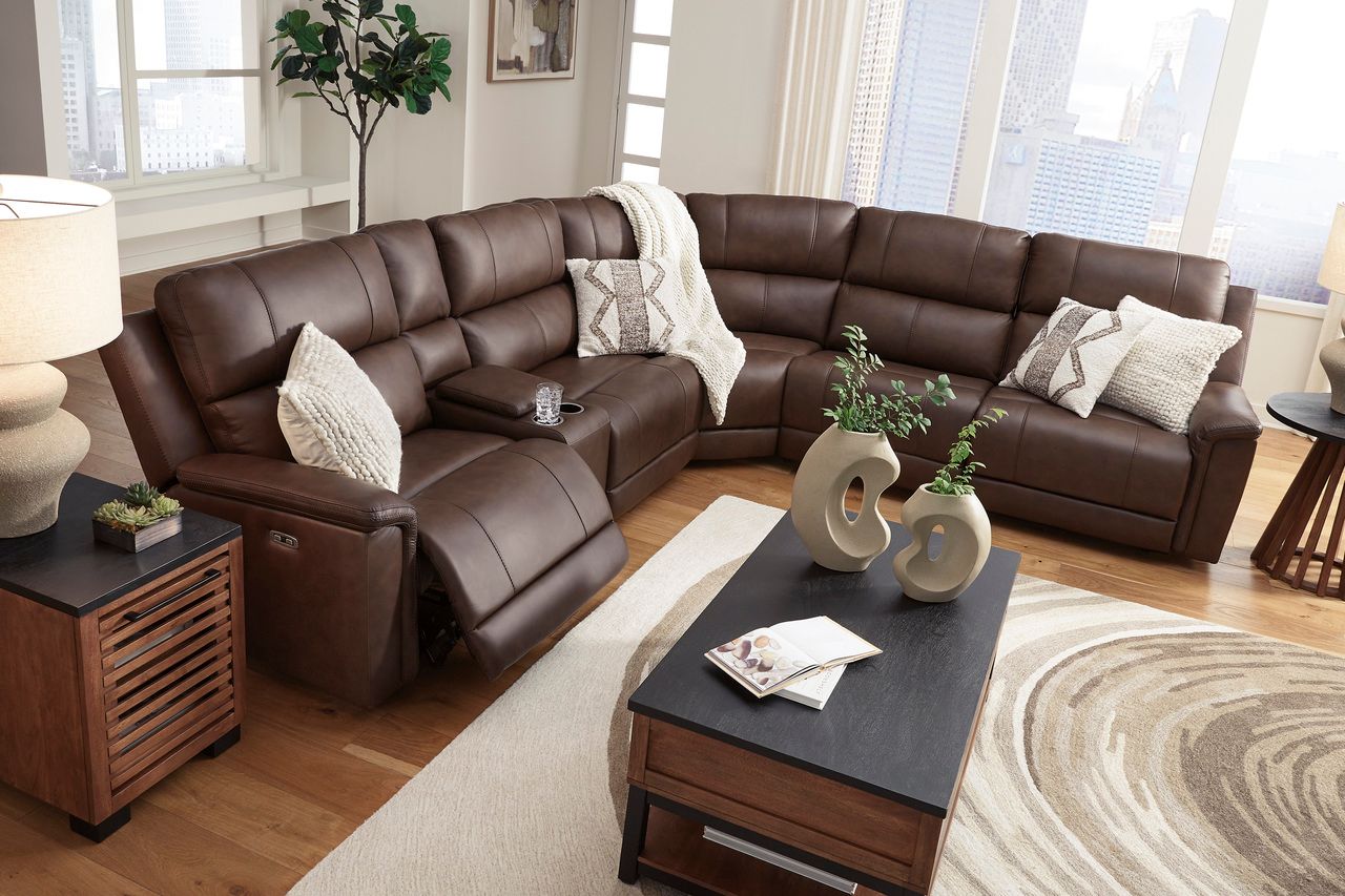 Burnley 6-Piece Power Reclining Sectional In Espresso NCU12001S5