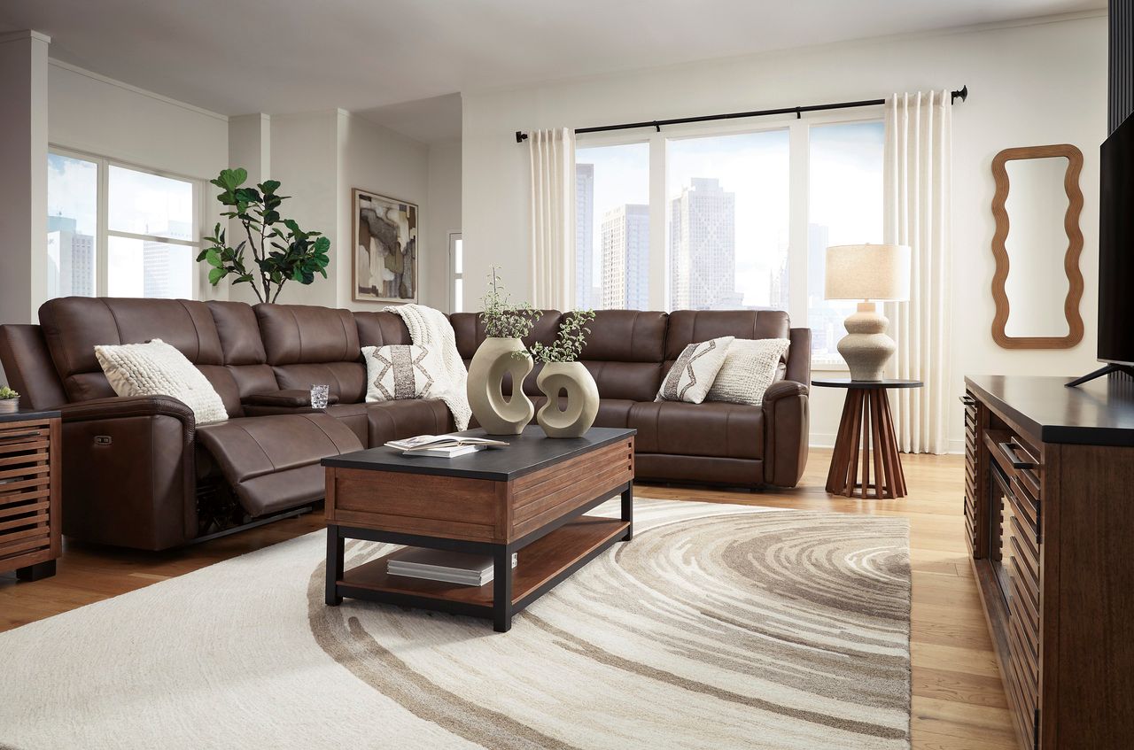 Burnley 6-Piece Power Reclining Sectional In Espresso NCU12001S5