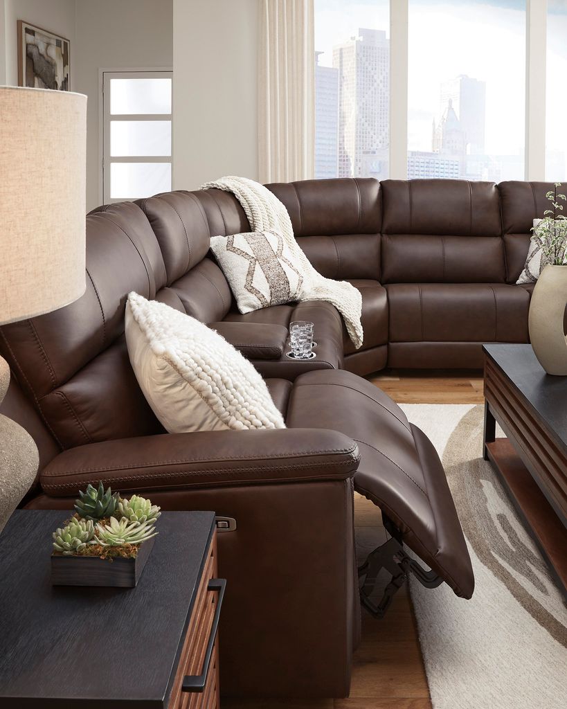 Burnley 6-Piece Power Reclining Sectional In Espresso NCU12001S5