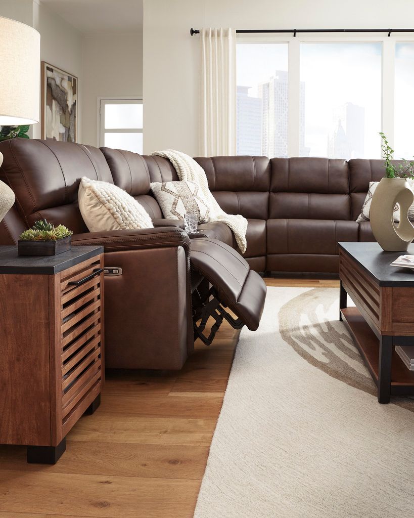 Burnley 6-Piece Power Reclining Sectional In Espresso NCU12001S5