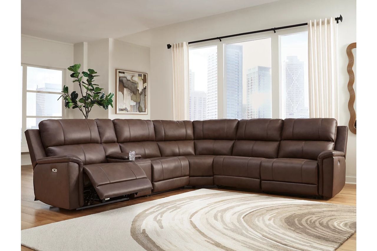 Burnley 6-Piece Power Reclining Sectional In Espresso NCU12001S5