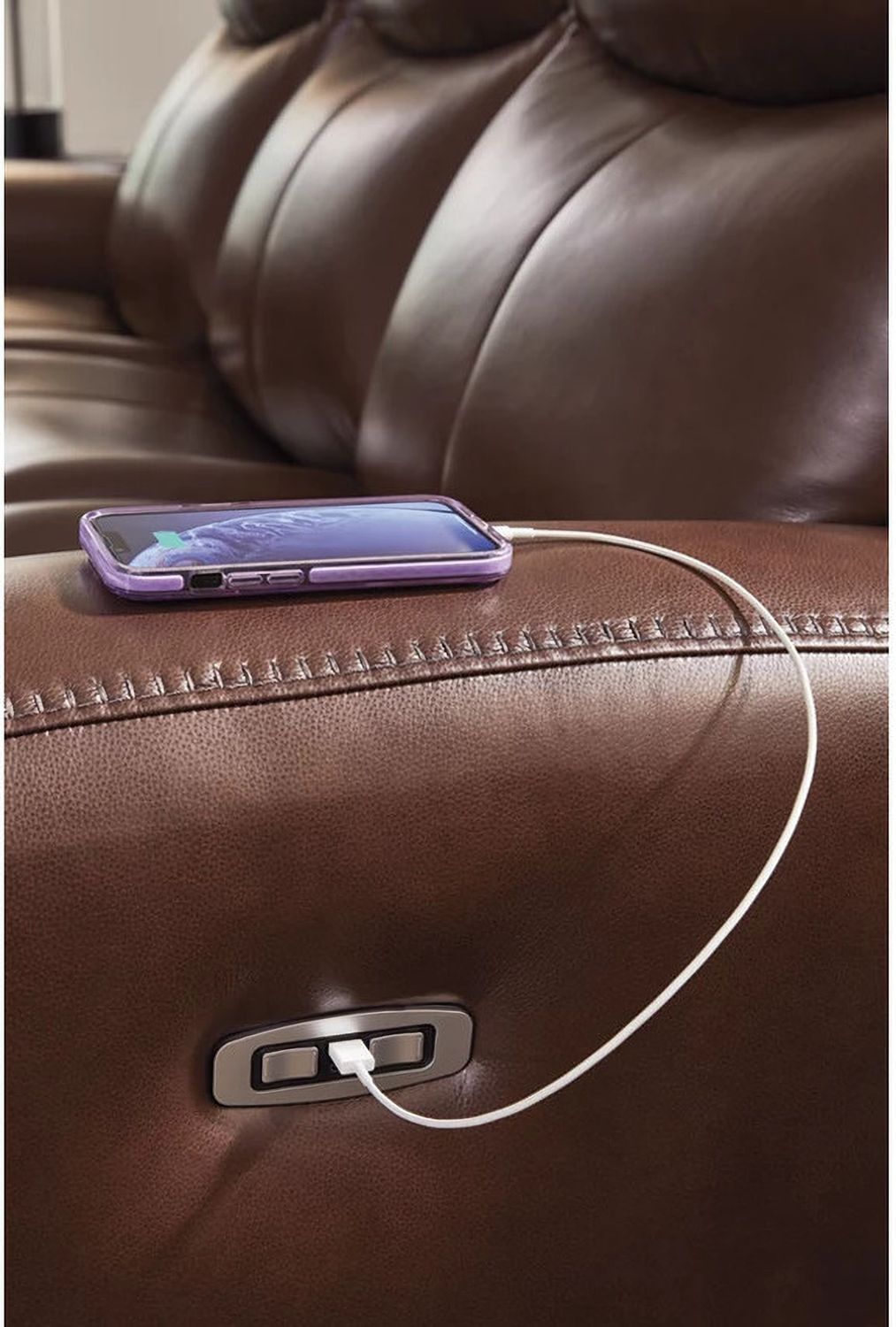Mighty Moves Power Reclining Sofa In Mahogany NCU1210215