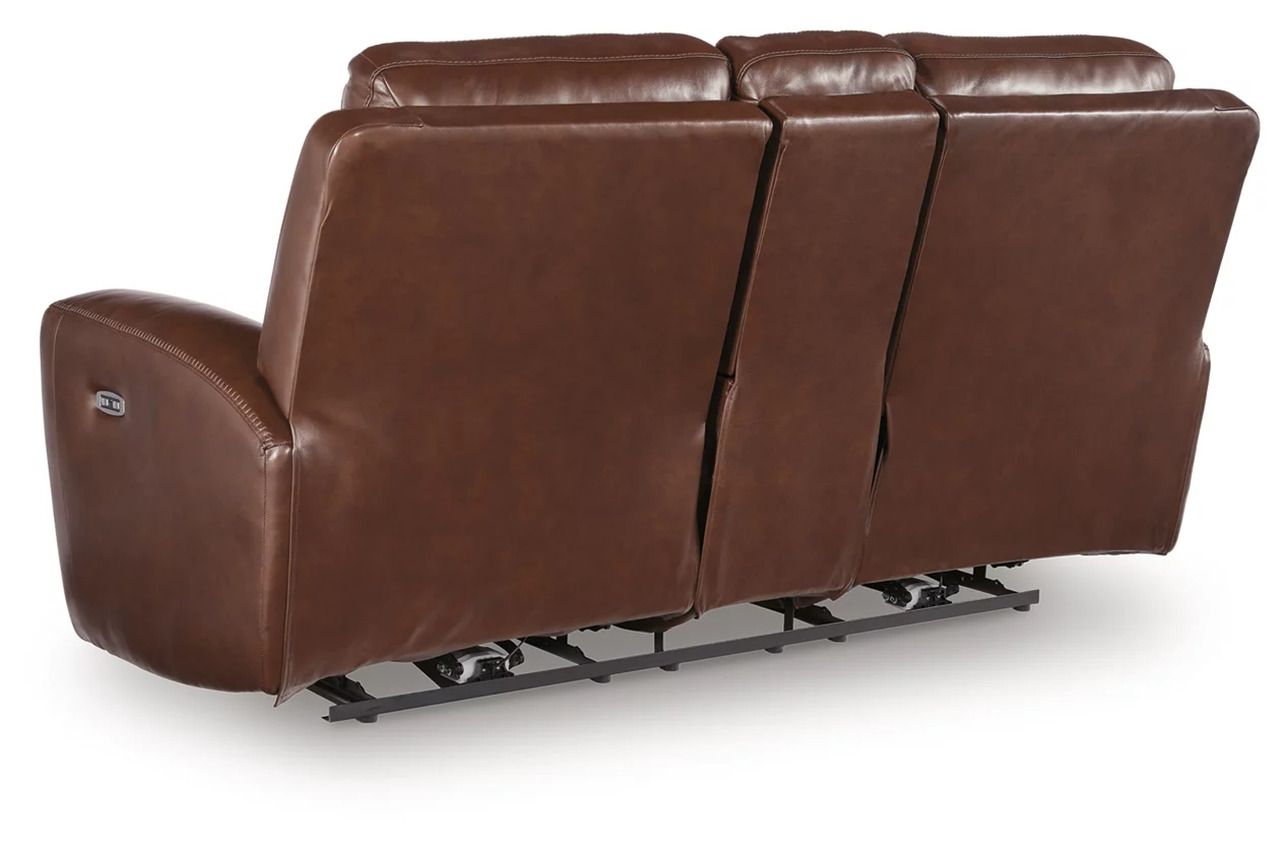 Mighty Moves Power Reclining Loveseat with Console In Mahogany NCU1210218