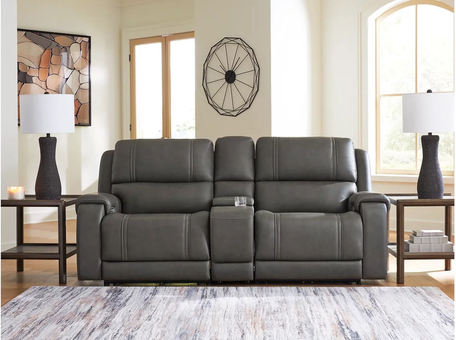 5Z - Pendley 3-Piece Power Reclining Sectional Loveseat with Console In Anchor NCU12600S2