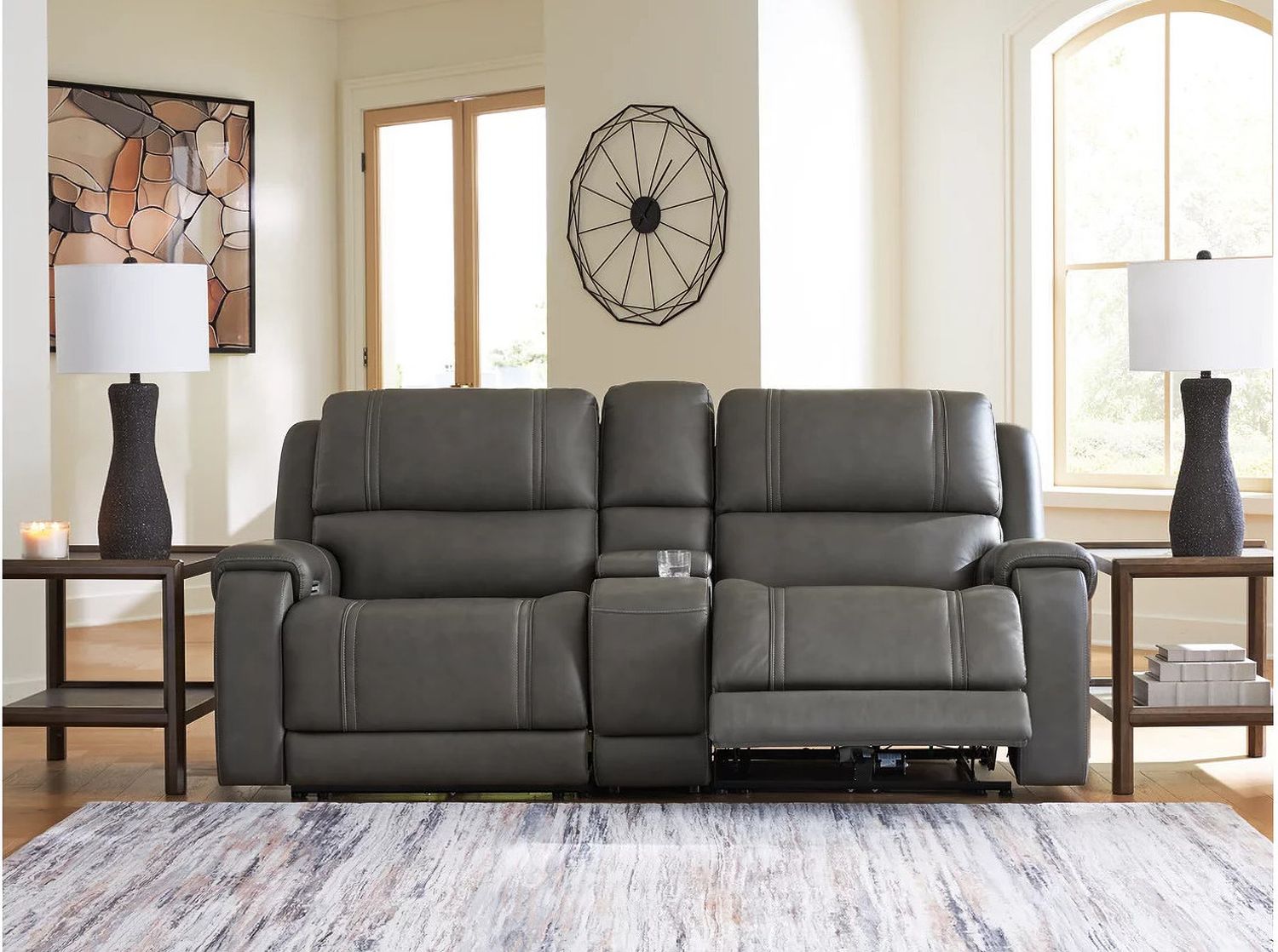 5Z - Pendley 3-Piece Power Reclining Sectional Loveseat with Console In Anchor NCU12600S2