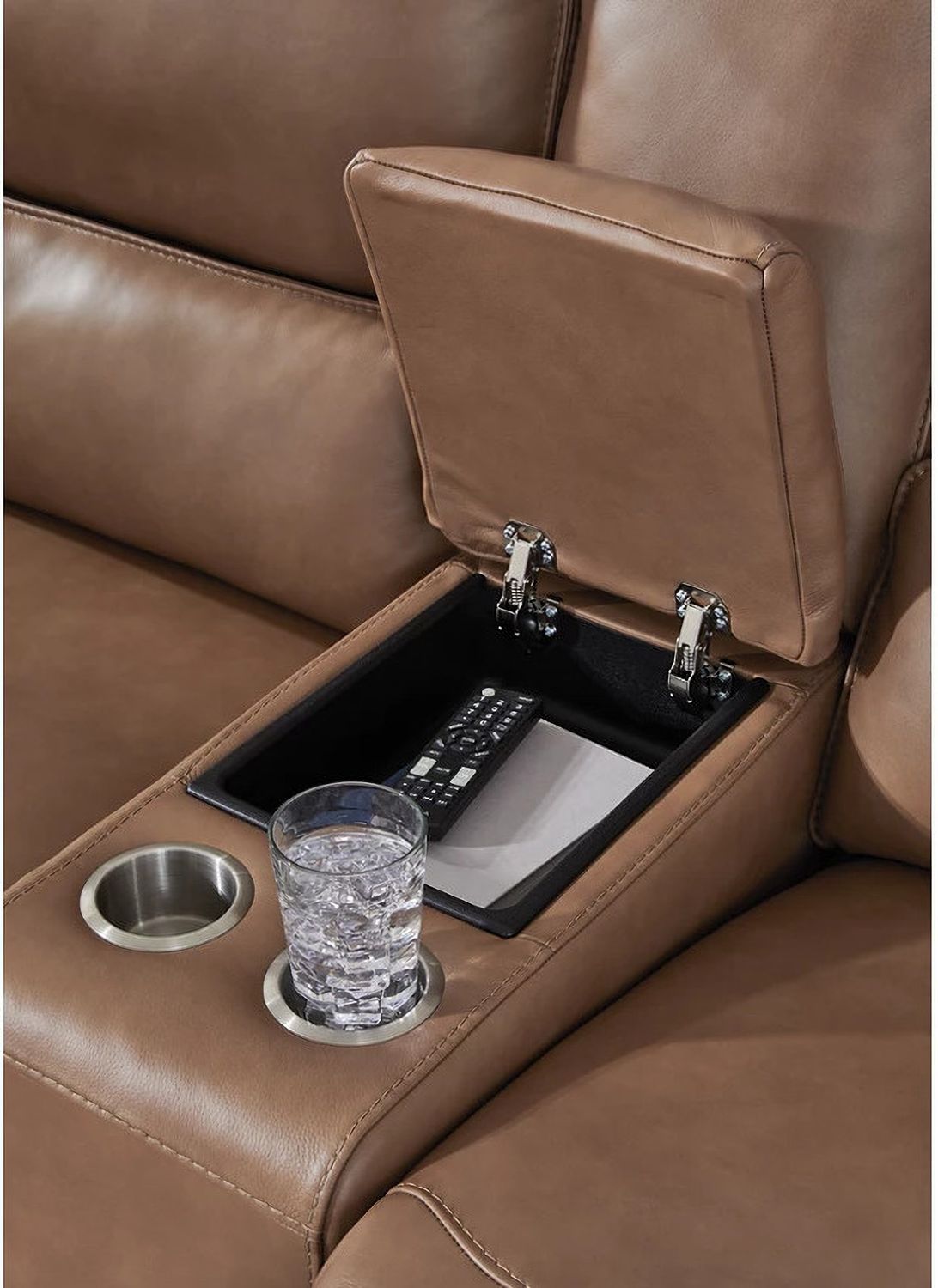 Spear Hill Power Reclining Loveseat with Console In Caramel NCU6260618