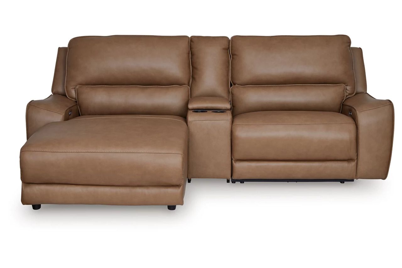 Spear Hill 3-Piece LAF Power Reclining Sectional with Chaise In Caramel NCU62606S17