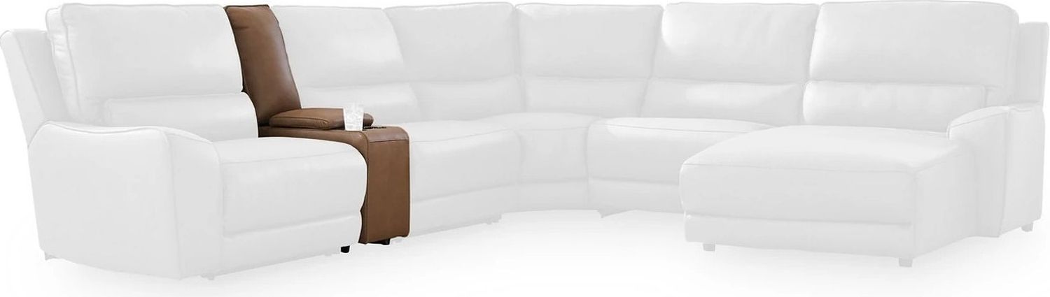 Spear Hill 6-Piece LAF Power Reclining Sectional with Chaise In Caramel NCU62606S19