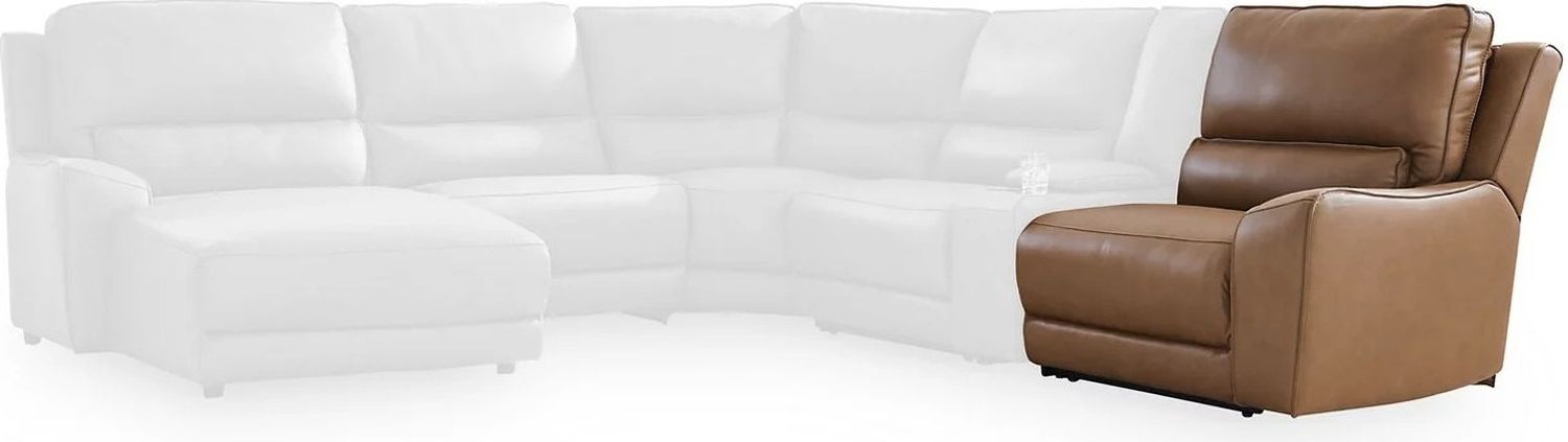 Spear Hill 6-Piece LAF Power Reclining Sectional with Chaise In Caramel NCU62606S19