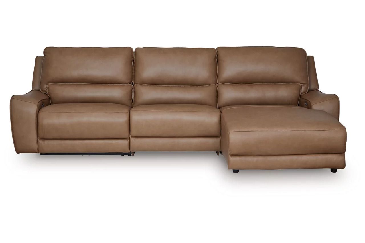 Spear Hill 3-Piece RAF Reclining Sofa Chaise In Caramel NCU62606S22