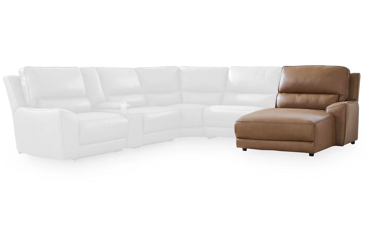 Spear Hill 3-Piece RAF Reclining Sofa Chaise In Caramel NCU62606S22