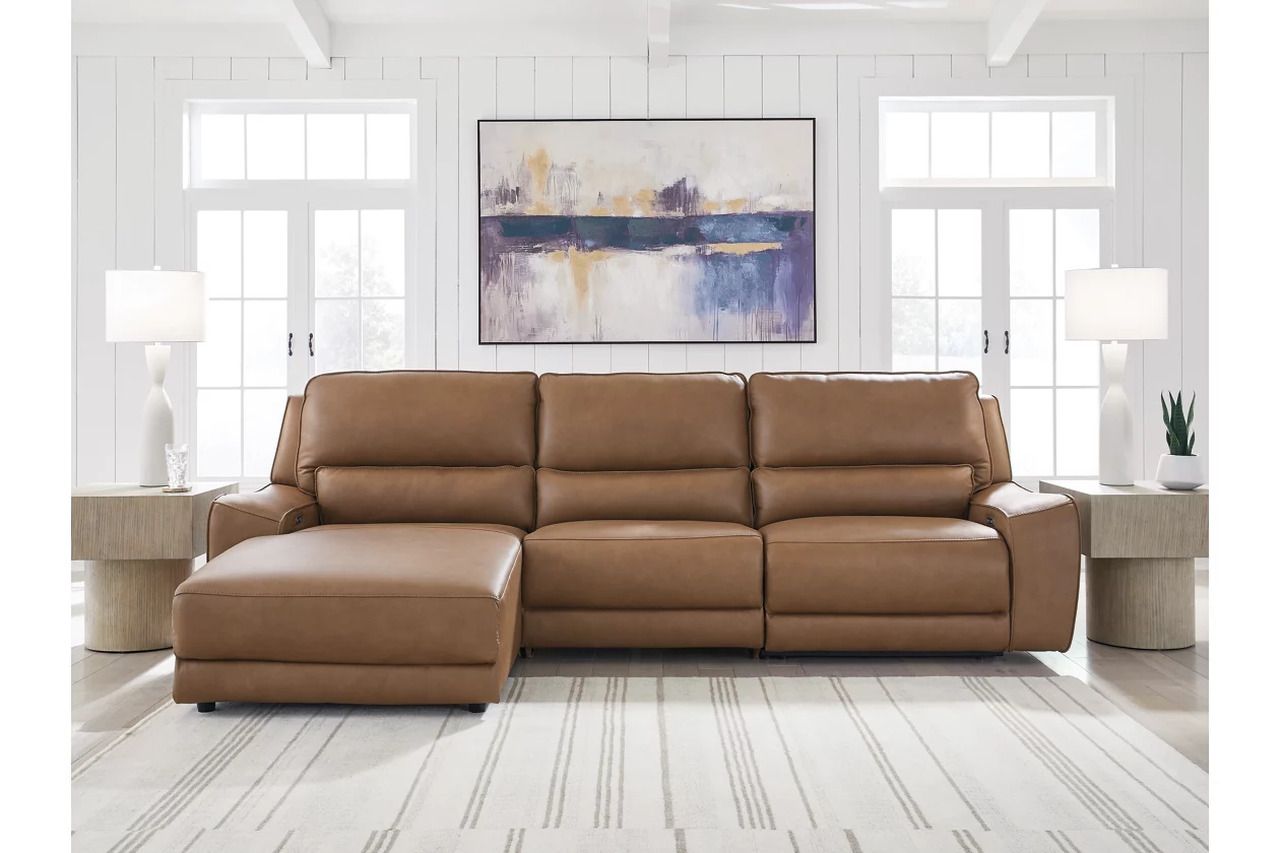 Spear Hill 3-Piece LAF Reclining Sofa Chaise In Caramel NCU62606S23