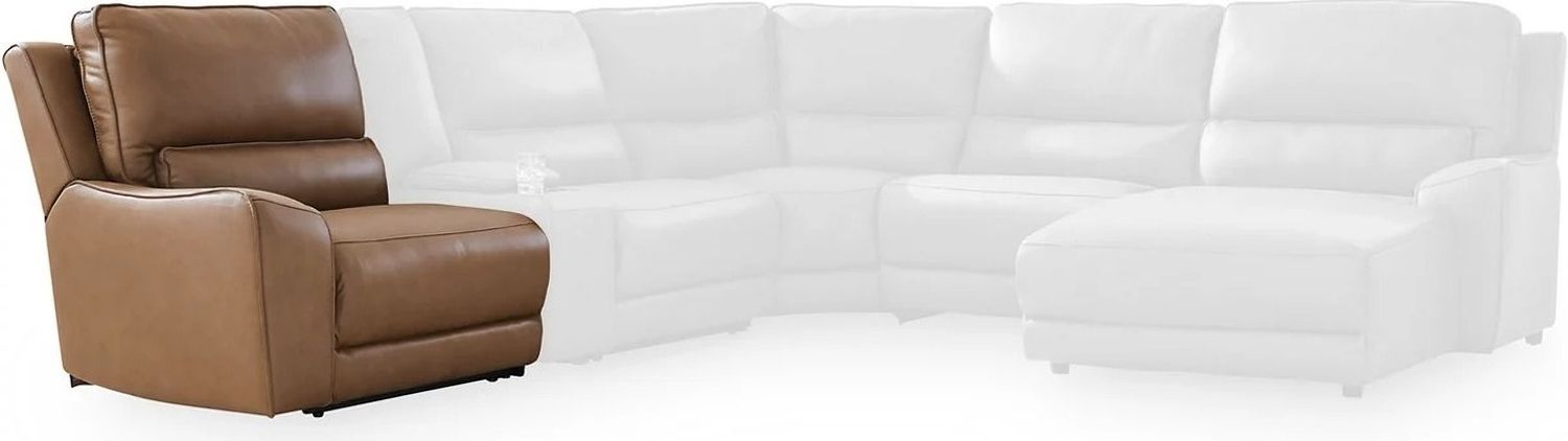 Spear Hill 3-Piece RAF Power Reclining Sectional with Chaise In Caramel NCU62606S4